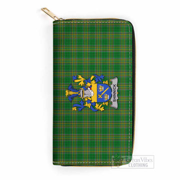 Shinnick Irish Clan Tartan Women's Leather Wallet with Coat of Arms One Size 19.7*10.5*3.5 cm - Tartan Vibes Clothing