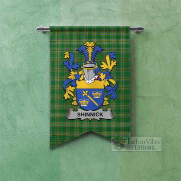Shinnick Irish Clan Tartan Gonfalon, Tartan Banner with Coat of Arms Fishtail - Tartan Vibes Clothing