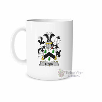 Shore Irish Clan Coat of Arms Ceramic Mug White - 2D-tartanvibesclothing