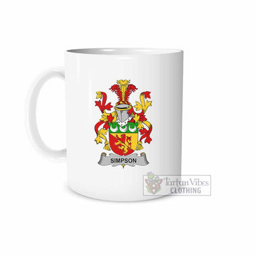 Simpson Irish Clan Coat of Arms Ceramic Mug