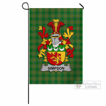 Simpson Irish Clan Tartan Flag with Coat of Arms