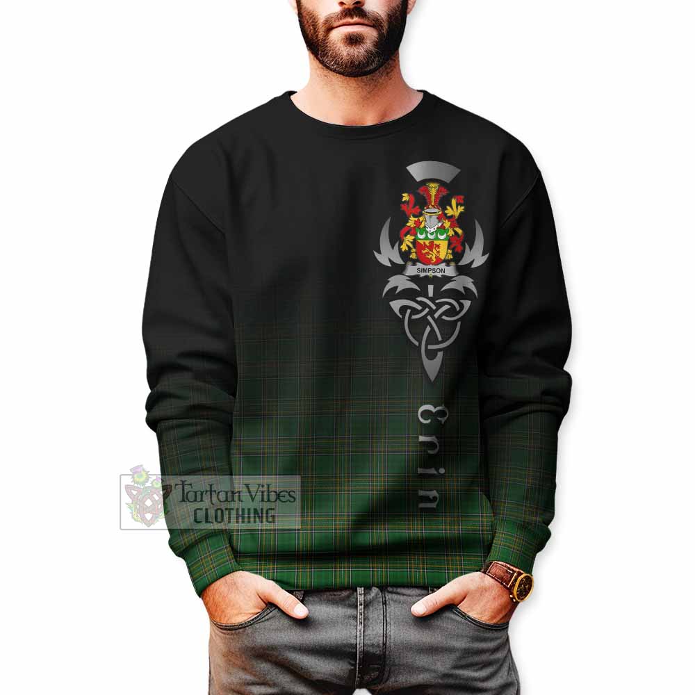 Simpson Irish Clan Sweatshirt with Coat of Arms Erin Go Bragh Celtic Inspired - Tartan Vibes Clothing