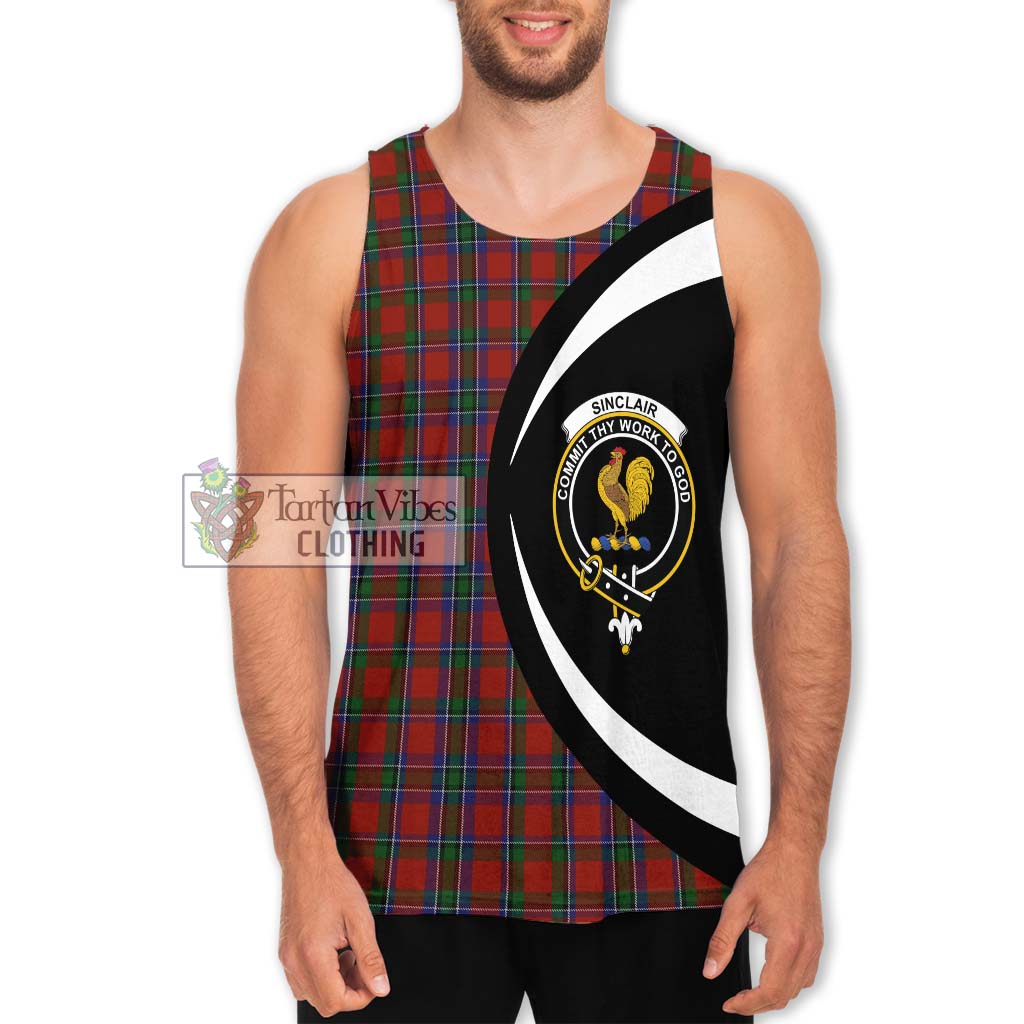 Sinclair Tartan Men's Tank Top with Family Crest Circle Style Men - Tartan Vibes Clothing