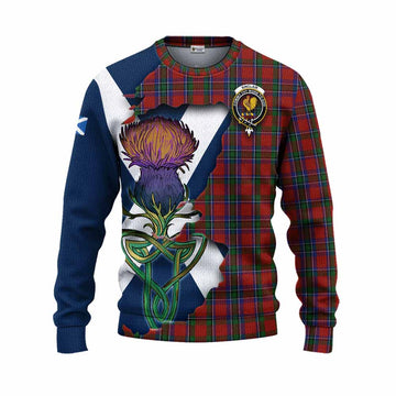 Sinclair Tartan Family Crest Knitted Sweater Scottish Thistle Celtic Inspired Unisex - Tartan Vibes Clothing