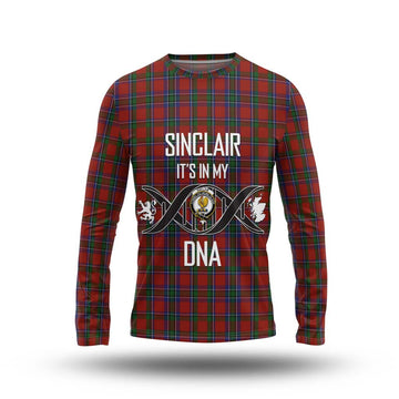 Sinclair Tartan Long Sleeve T-Shirt with Family Crest DNA In Me Style Unisex - Tartan Vibes Clothing