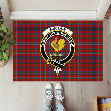 Sinclair Tartan Door Mat with Family Crest