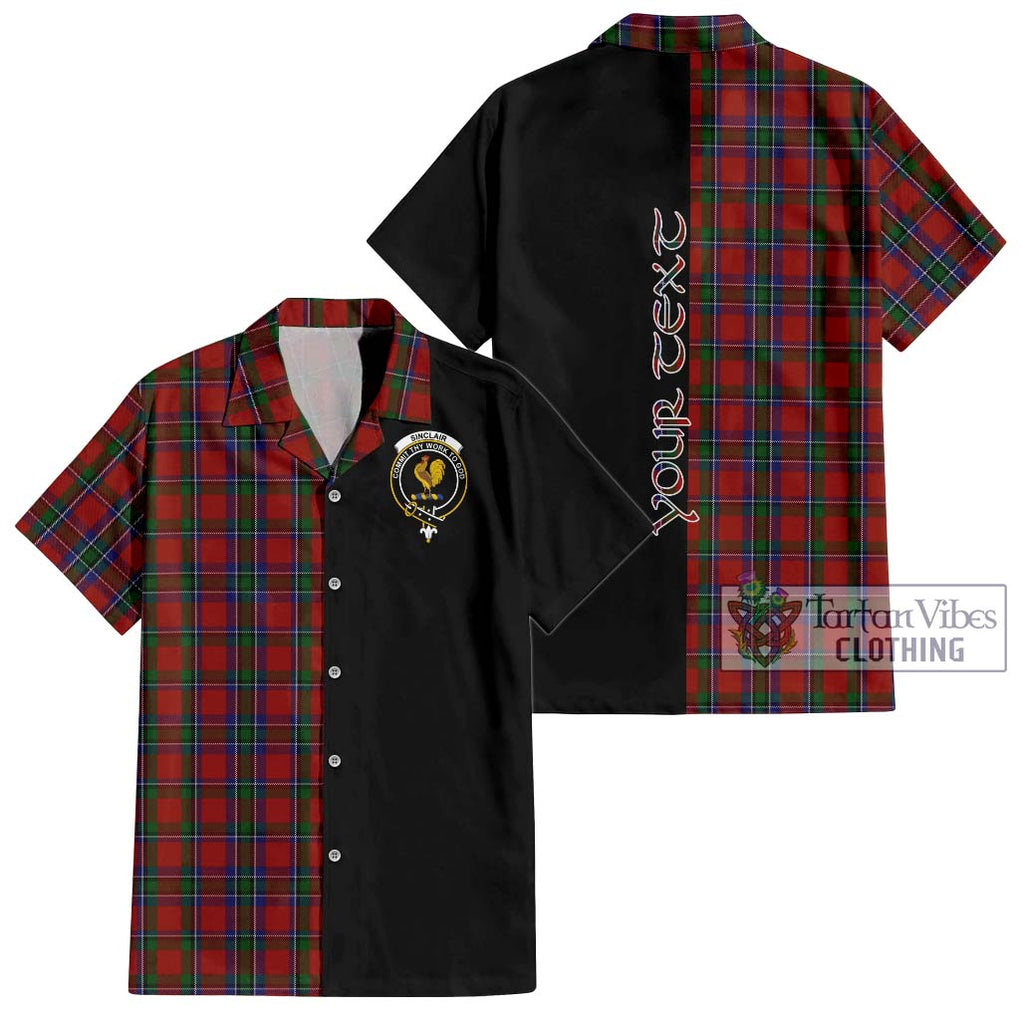 Sinclair Tartan Short Sleeve Button Shirt with Family Crest and Half Of Me Style Kid - Tartanvibesclothing Shop