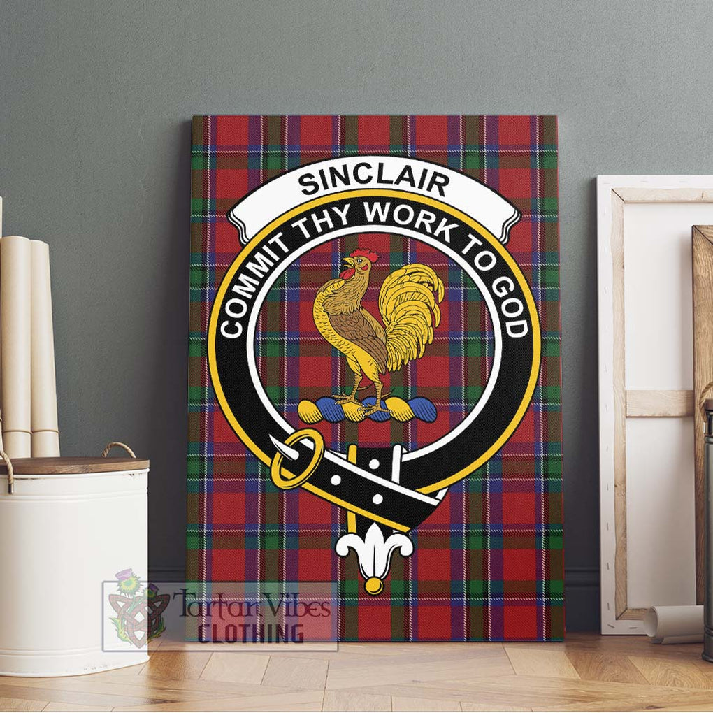 Sinclair Tartan Canvas Print Wall Art with Family Crest Without Frame - Tartan Vibes Clothing