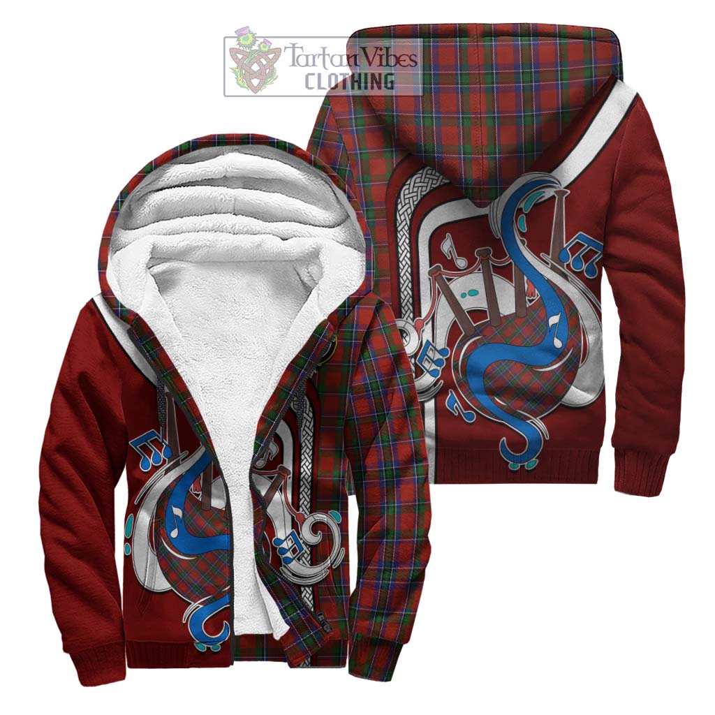 Tartan Vibes Clothing Sinclair Tartan Sherpa Hoodie with Epic Bagpipe Style