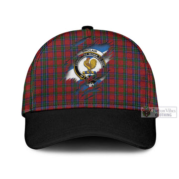 Sinclair Tartan Classic Cap with Family Crest In Me Style