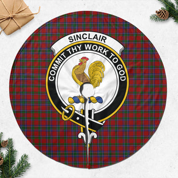 Sinclair Tartan Christmas Tree Skirt with Family Crest