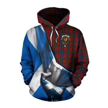 Sinclair Tartan Cotton Hoodie with Family Crest Scotland Patriotic Style