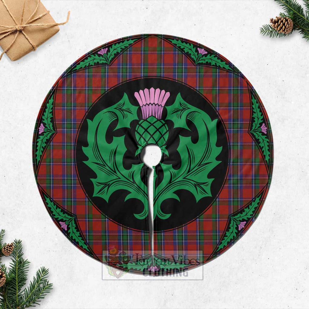 Tartan Vibes Clothing Sinclair Tartan Christmas Tree Skirt Scottish Thistle Style