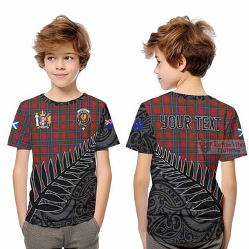 Sinclair Crest Tartan Kid T-Shirt with New Zealand Silver Fern Half Style