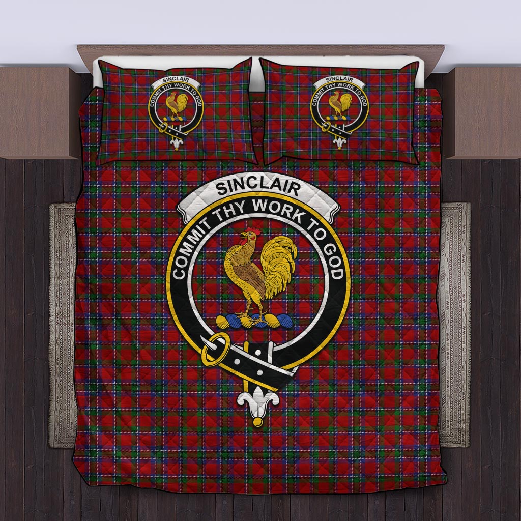 Sinclair Tartan Quilt Bed Set with Family Crest Twin - Tartan Vibes Clothing