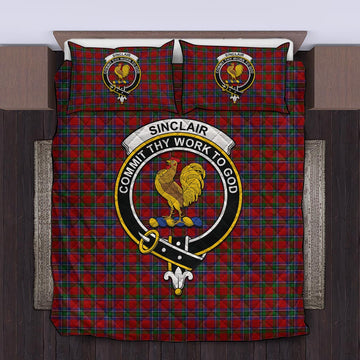 Sinclair Tartan Quilt Bed Set with Family Crest