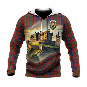 Sinclair Tartan Family Crest Knitted Hoodie with Scottish Ancient Castle Style Unisex Knitted Pullover Hoodie - Tartan Vibes Clothing