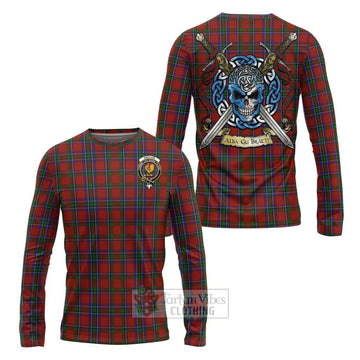 Sinclair Tartan Long Sleeve T-Shirt with Family Crest Celtic Skull Style