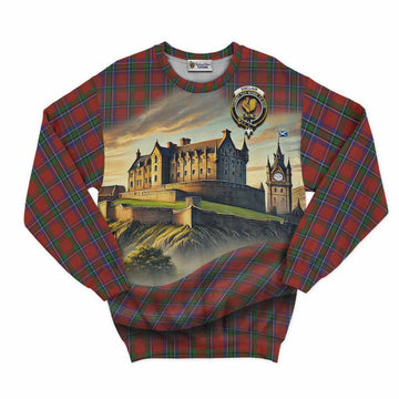 Sinclair Tartan Family Crest Sweatshirt with Scottish Ancient Castle Style Unisex - Tartan Vibes Clothing