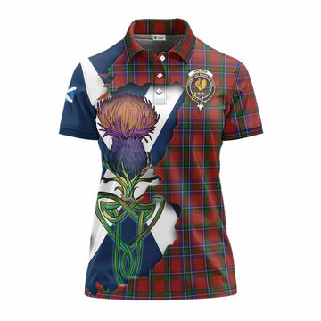 Sinclair Tartan Family Crest Women's Polo Shirt Scottish Thistle Celtic Inspired Women - Tartan Vibes Clothing