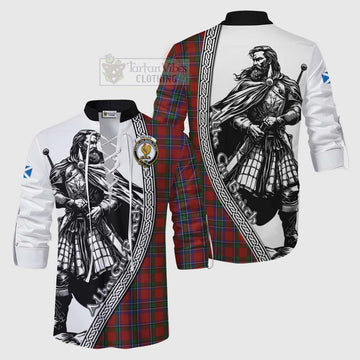 Sinclair Tartan Clan Crest Ghillie Kilt Shirt with Highlander Warrior Celtic Style