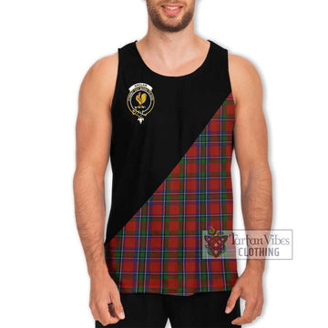 Sinclair Tartan Men's Tank Top with Family Crest and Military Logo Style