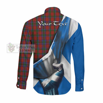 Sinclair Tartan Long Sleeve Button Shirt with Family Crest Scotland Patriotic Style