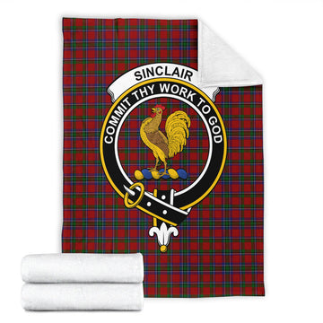 Sinclair Tartan Blanket with Family Crest