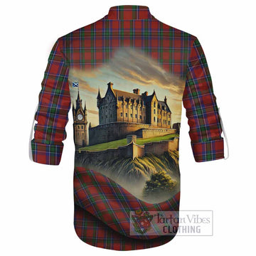 Sinclair Tartan Family Crest Ghillie Kilt Shirt with Scottish Ancient Castle Style - Tartan Vibes Clothing