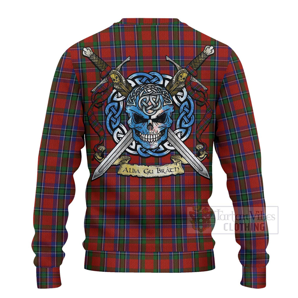 Sinclair Tartan Ugly Sweater with Family Crest Celtic Skull Style - Tartan Vibes Clothing