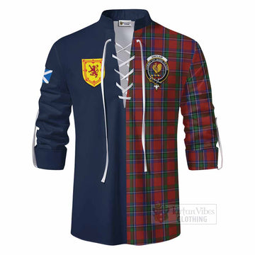 Sinclair Tartan Ghillie Kilt Shirt Alba with Scottish Lion Royal Arm Half Style