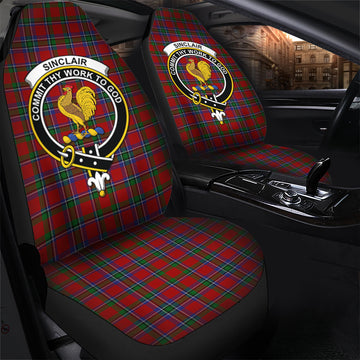 Sinclair Tartan Car Seat Cover with Family Crest