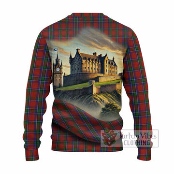 Sinclair Tartan Family Crest Knitted Sweater with Scottish Ancient Castle Style - Tartan Vibes Clothing