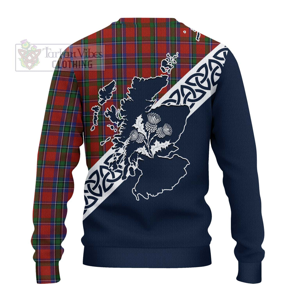 Tartan Vibes Clothing Sinclair Tartan Knitted Sweater Featuring Thistle and Scotland Map