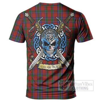 Sinclair Tartan T-Shirt with Family Crest Celtic Skull Style