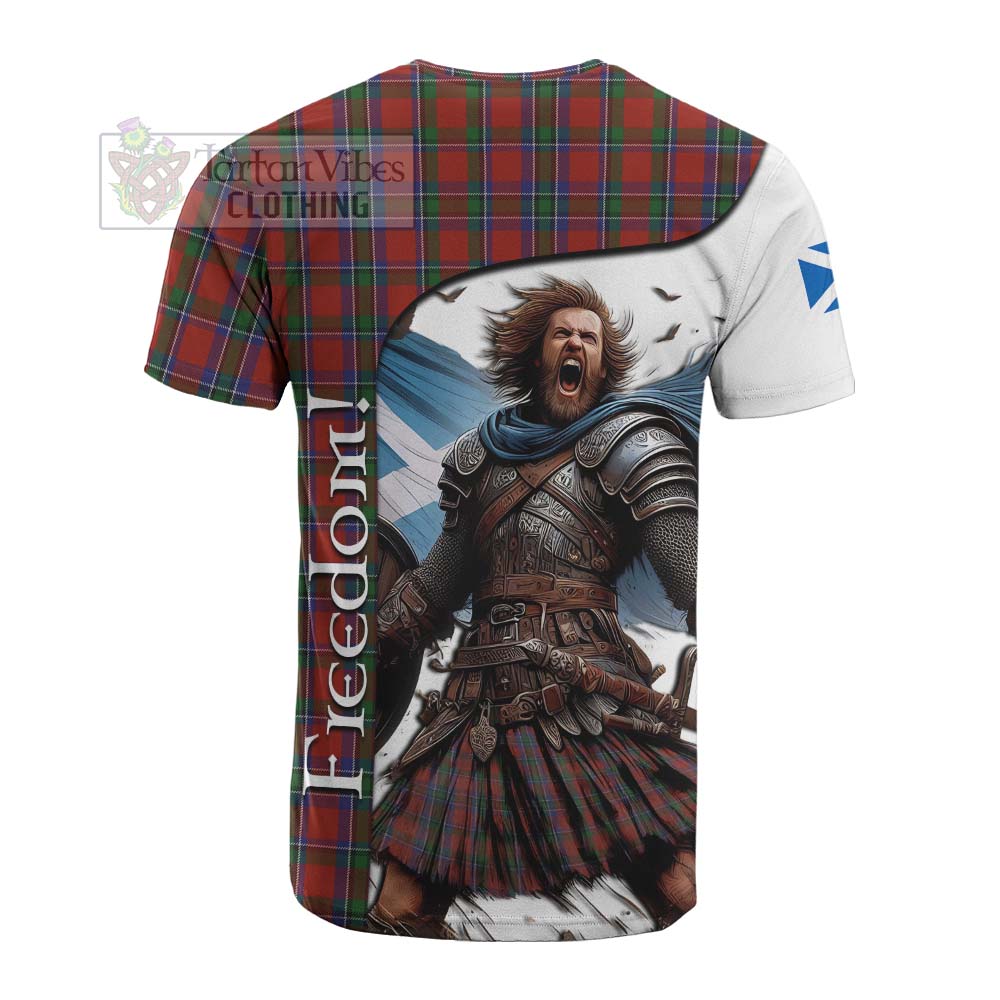 Tartan Vibes Clothing Sinclair Crest Tartan Cotton T-shirt Inspired by the Freedom of Scottish Warrior