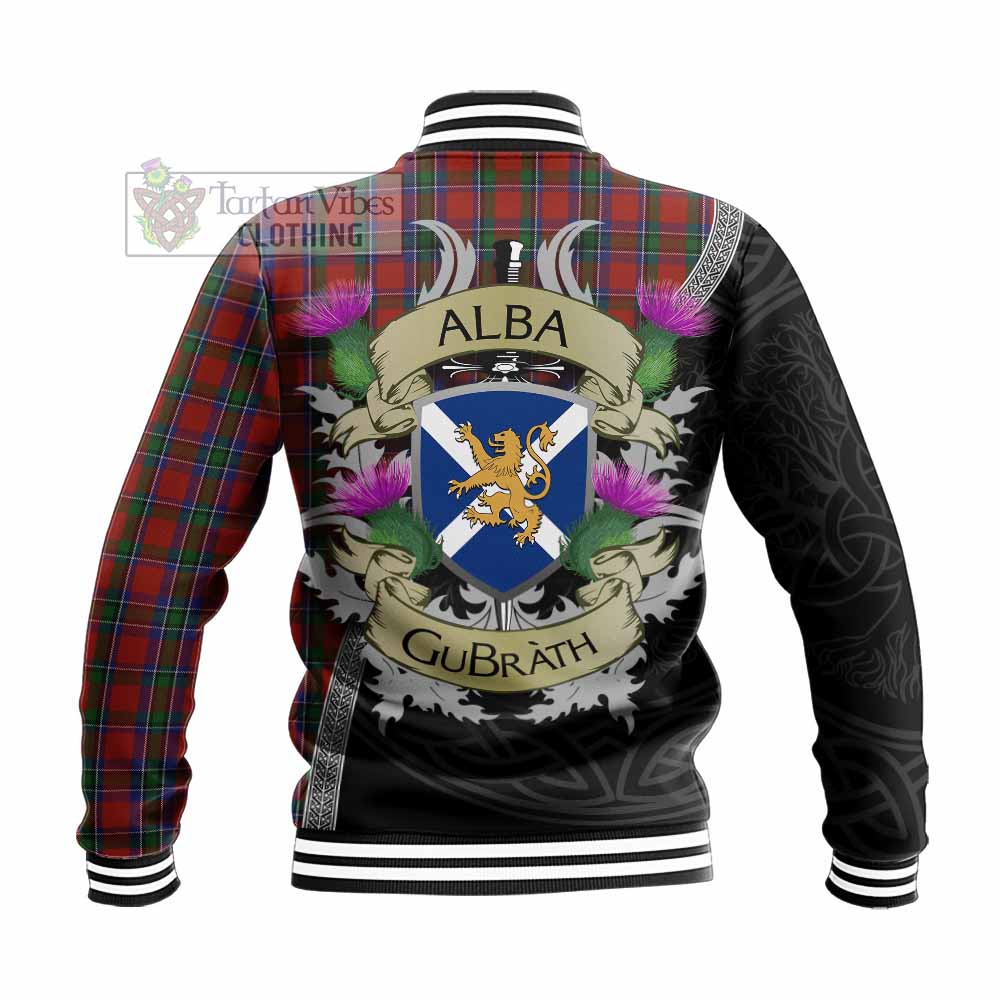 Sinclair Tartan Family Crest Baseball Jacket Lion Rampant Royal Thistle Shield Celtic Inspired - Tartan Vibes Clothing