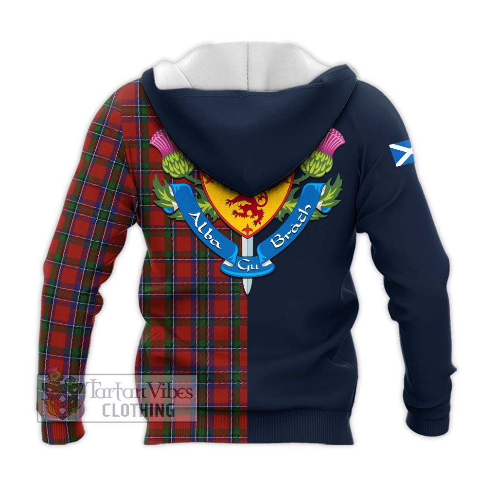 Tartan Vibes Clothing Sinclair Tartan Knitted Hoodie with Scottish Lion Royal Arm Half Style