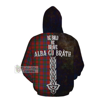Sinclair Tartan Family Crest Cotton Hoodie Alba Gu Brath Be Brave Lion Ancient Style Pullover Hoodie - Tartan Vibes Clothing