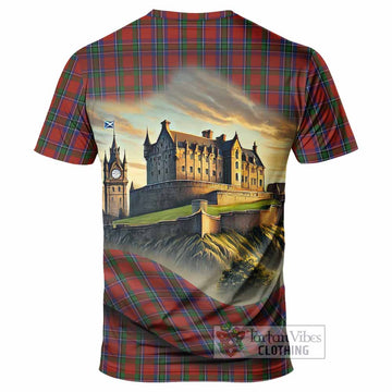 Sinclair Tartan Family Crest T-Shirt with Scottish Ancient Castle Style - Tartan Vibes Clothing