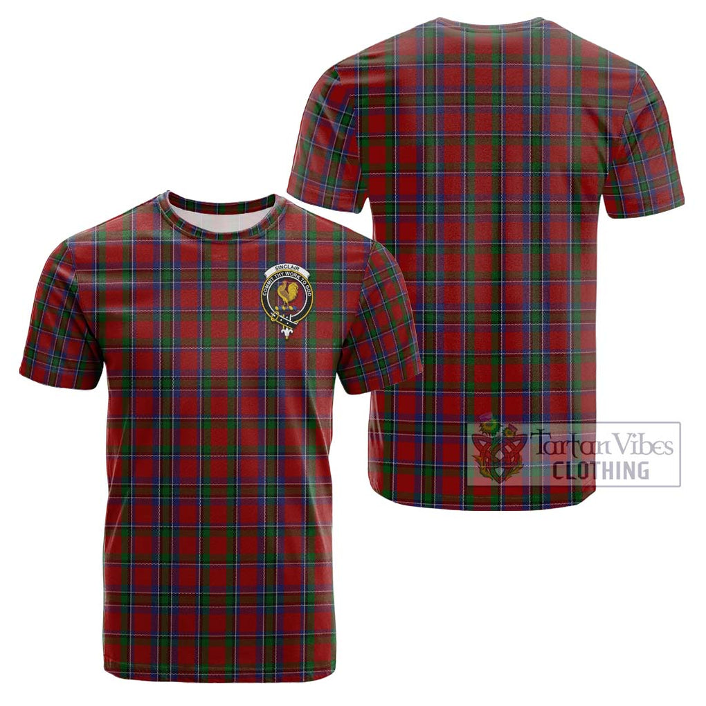 Sinclair Tartan Cotton T-Shirt with Family Crest Kid's Shirt - Tartanvibesclothing Shop