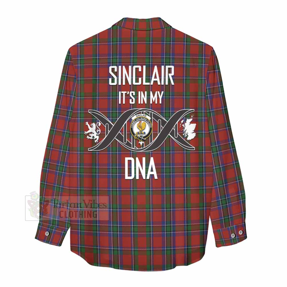 Tartan Vibes Clothing Sinclair Tartan Women's Casual Shirt with Family Crest DNA In Me Style