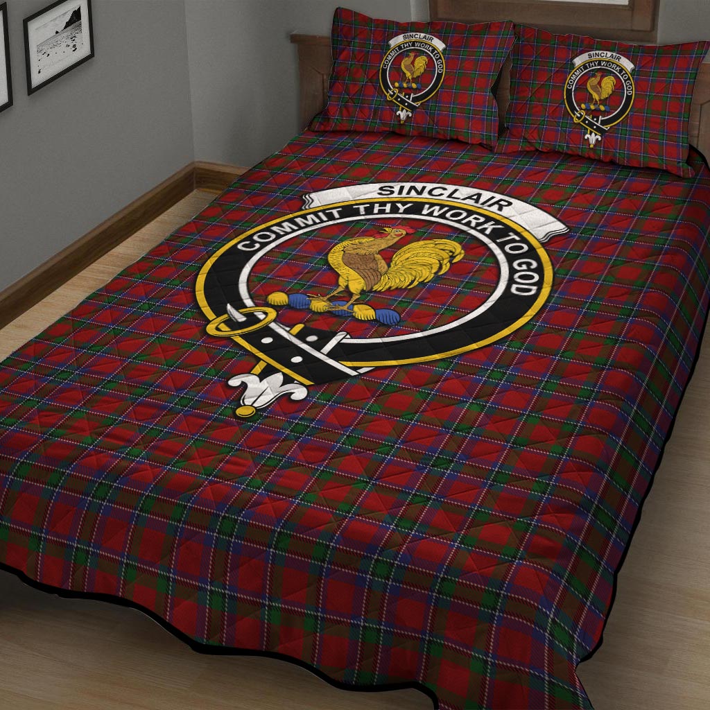 Sinclair Tartan Quilt Bed Set with Family Crest - Tartan Vibes Clothing