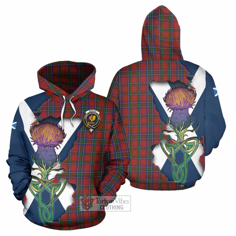Sinclair Tartan Family Crest Hoodie Scottish Thistle Celtic Inspired - Tartan Vibes Clothing