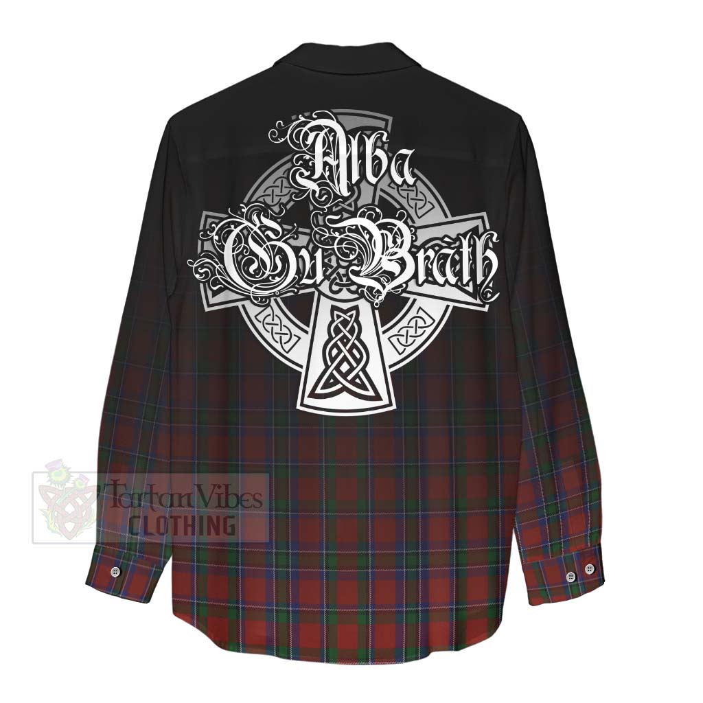 Tartan Vibes Clothing Sinclair Tartan Women's Casual Shirt Featuring Alba Gu Brath Family Crest Celtic Inspired