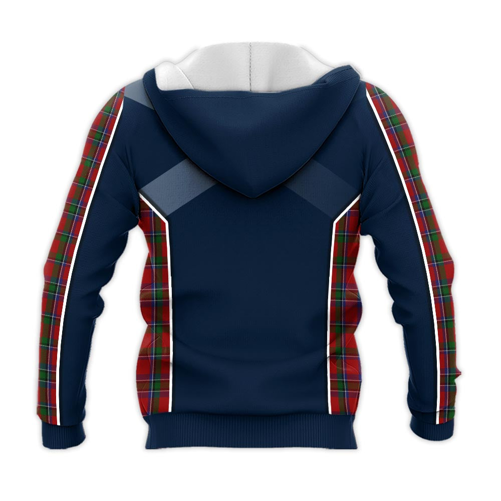 Tartan Vibes Clothing Sinclair Tartan Knitted Hoodie with Family Crest and Scottish Thistle Vibes Sport Style