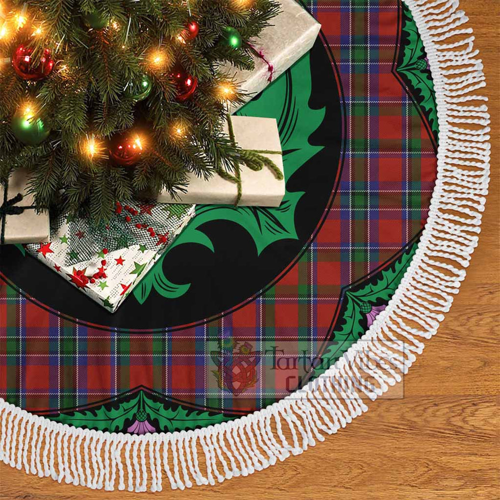 Tartan Vibes Clothing Sinclair Tartan Christmas Tree Skirt Scottish Thistle Style