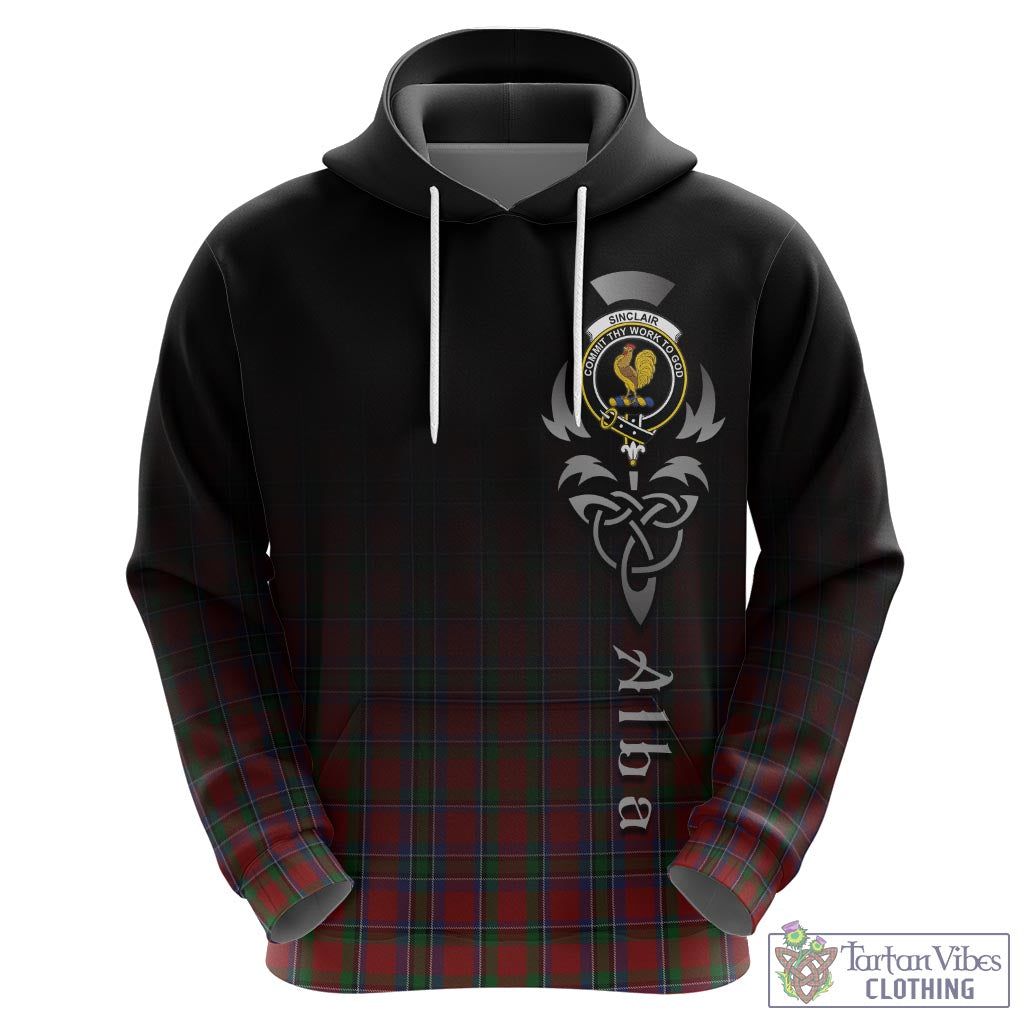 Tartan Vibes Clothing Sinclair Tartan Hoodie Featuring Alba Gu Brath Family Crest Celtic Inspired