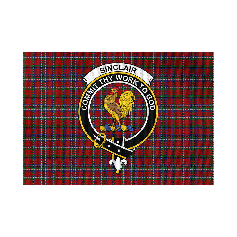 Sinclair Tartan Flag with Family Crest - Tartan Vibes Clothing