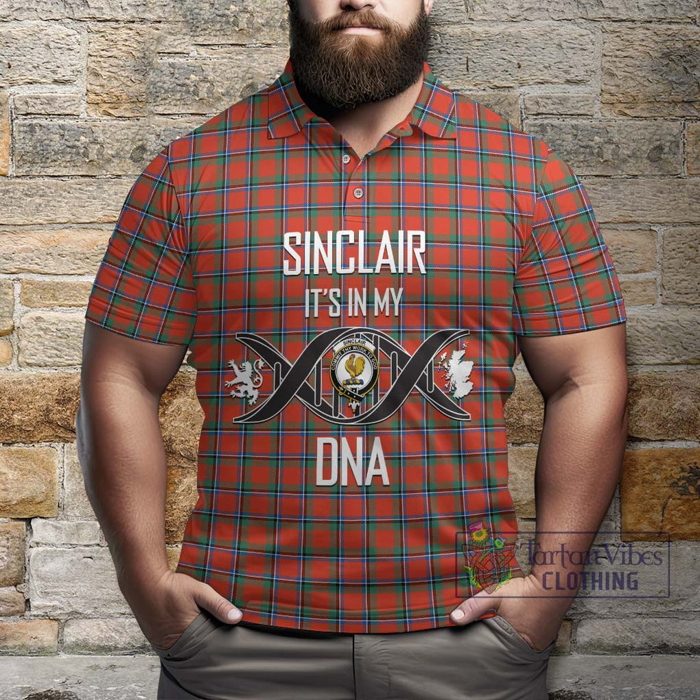 Sinclair Ancient Tartan Polo Shirt with Family Crest DNA In Me Style Kid - Tartanvibesclothing Shop